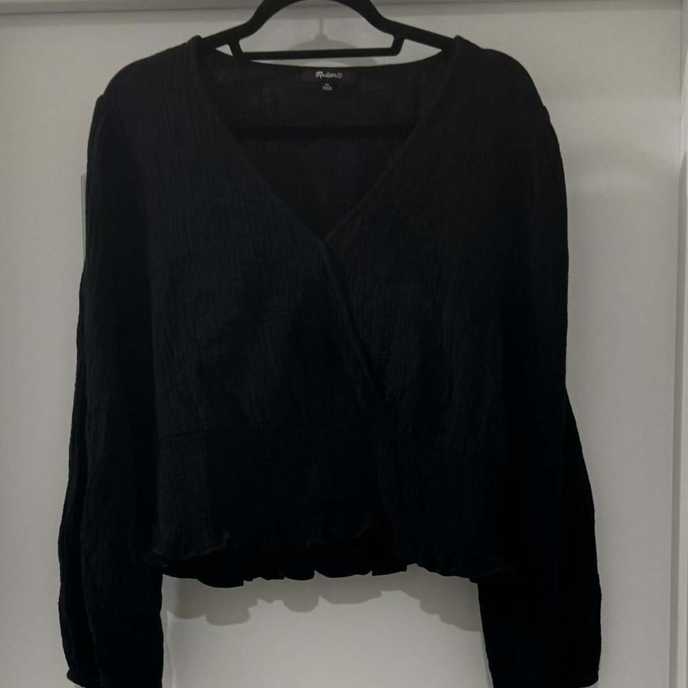 Madewell Charcoal Textured Blouse